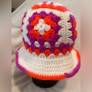 Handmade, Unisex, crochet retro style Bucket Hat